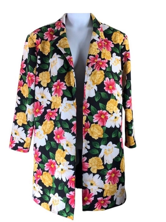 T Tahari Jackets & Blazers - EUC Tahari Floral Open Front Blazer Duster Jacket | Size Large